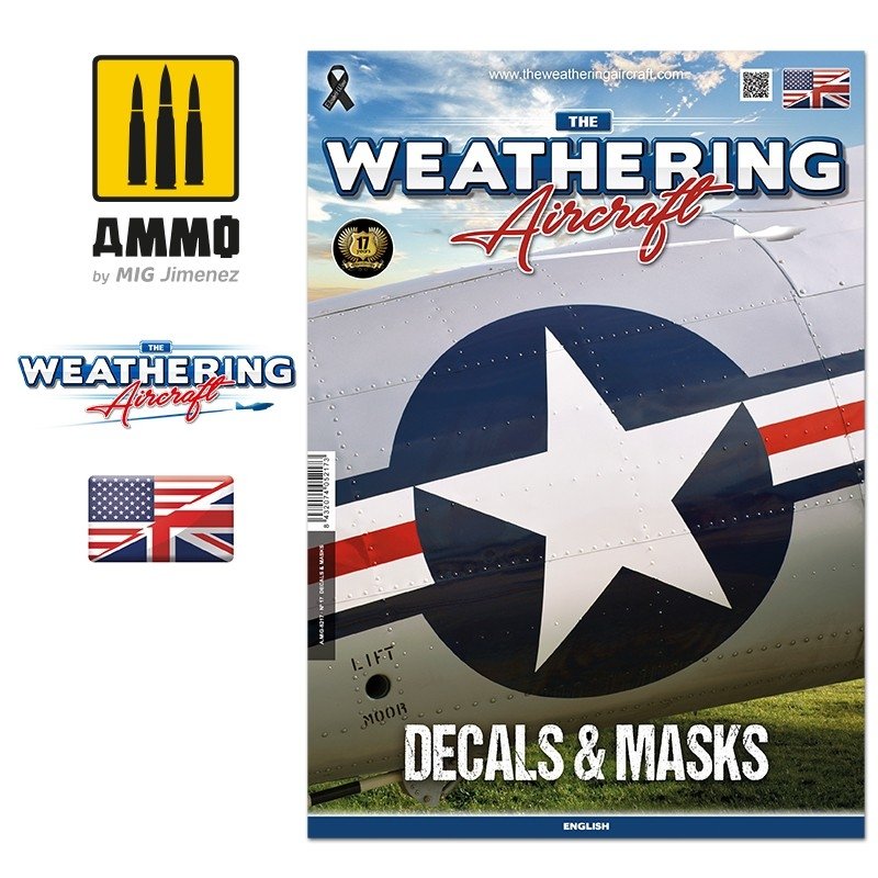 AMMO of Mig Jimenez 5217 The Weathering Aircraft Issue 17. DECALS &amp;amp; MASKS (English)