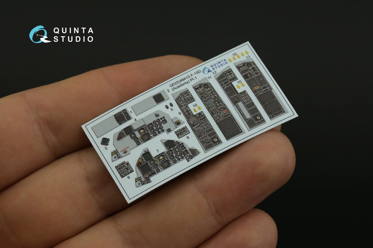 Quinta Studio QD48415 F-15D 3D-Printed coloured Interior on decal paper (Academy) 1/48 – immagine 5