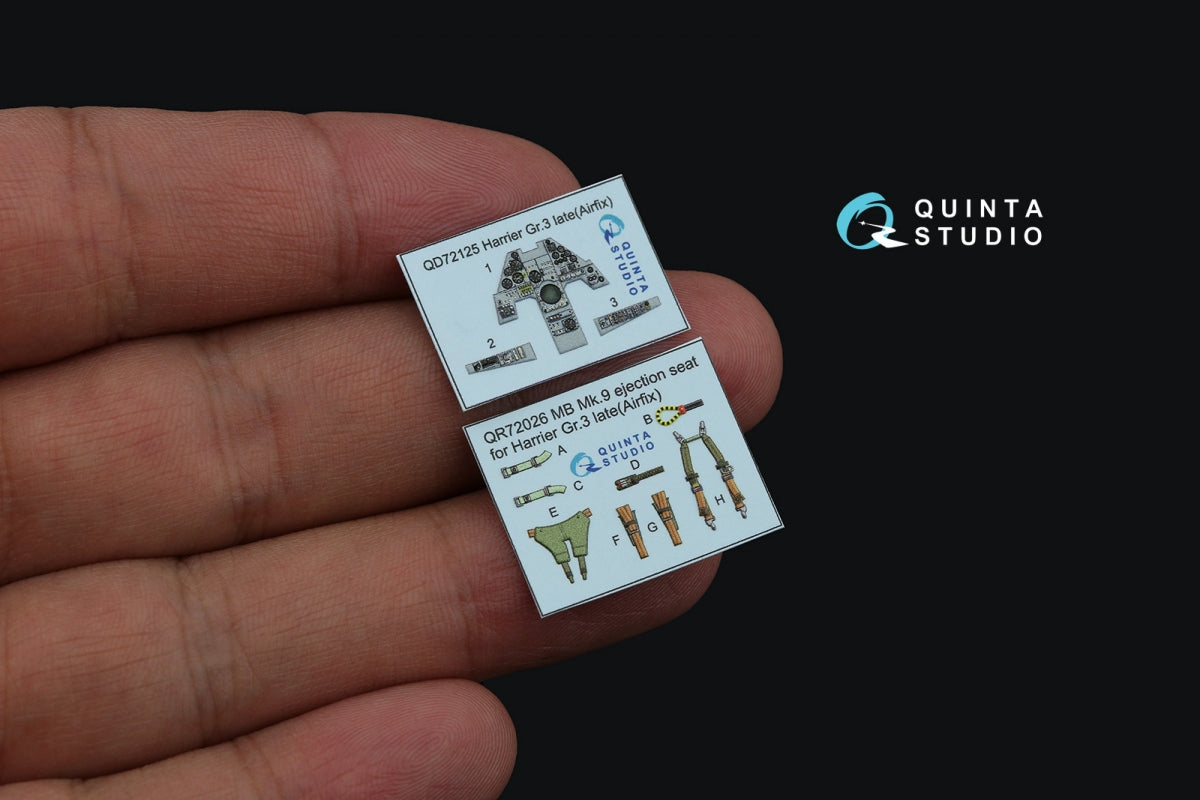 Quinta Studio QD72125 Harrier Gr.3 late 3D-Printed coloured Interior on decal paper (Airfix) 1/72 – imagen 4