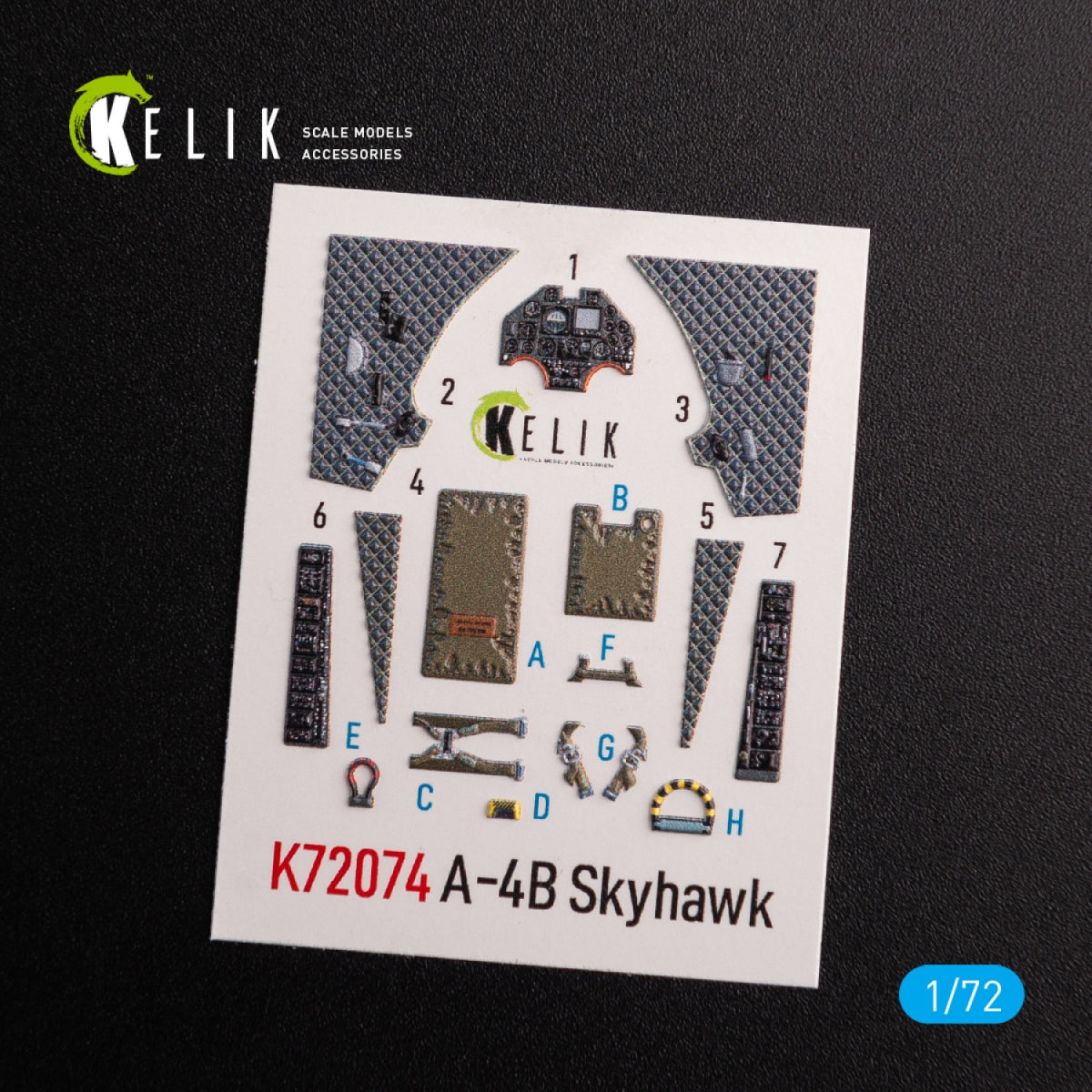KELIK K72074 A-4B &amp;quot;Skyhawk&amp;quot; interior 3D decals for Hobby 2000/Fujimi kit 1/72 – Bild 2