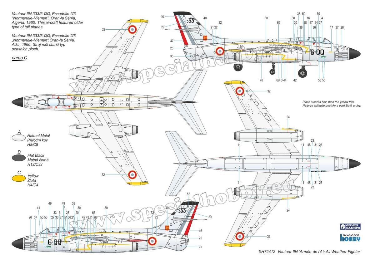 Special Hobby 72412 S. O. 4050 Vautour II &amp;#39;Armée de l&amp;#39; Air All Weather Fighter&amp;#39; 1/72 – Bild 5