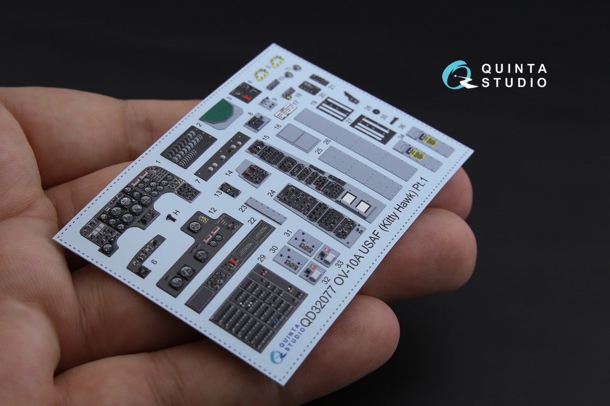 Quinta Studio QD32077 OV-10A (USAF version) 3D-Printed &amp;amp; coloured Interior on decal paper (for KittyHawk kit) 1/32 – Bild 4