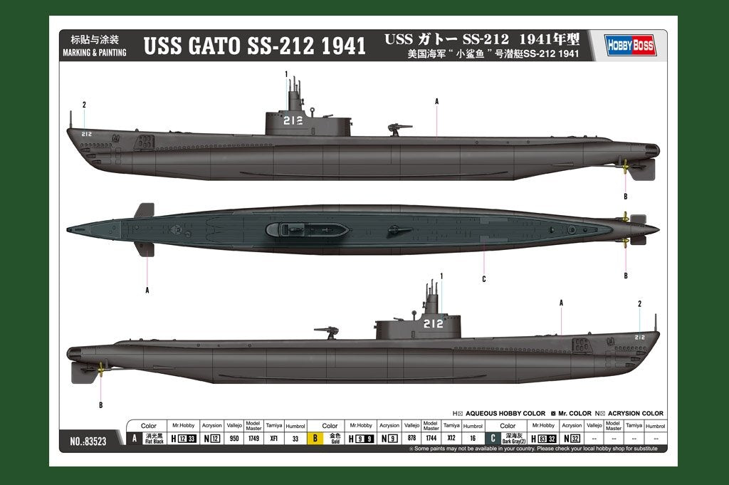 Hobby Boss 83523 USS GATO SS-212 1941 1/350 – Bild 3