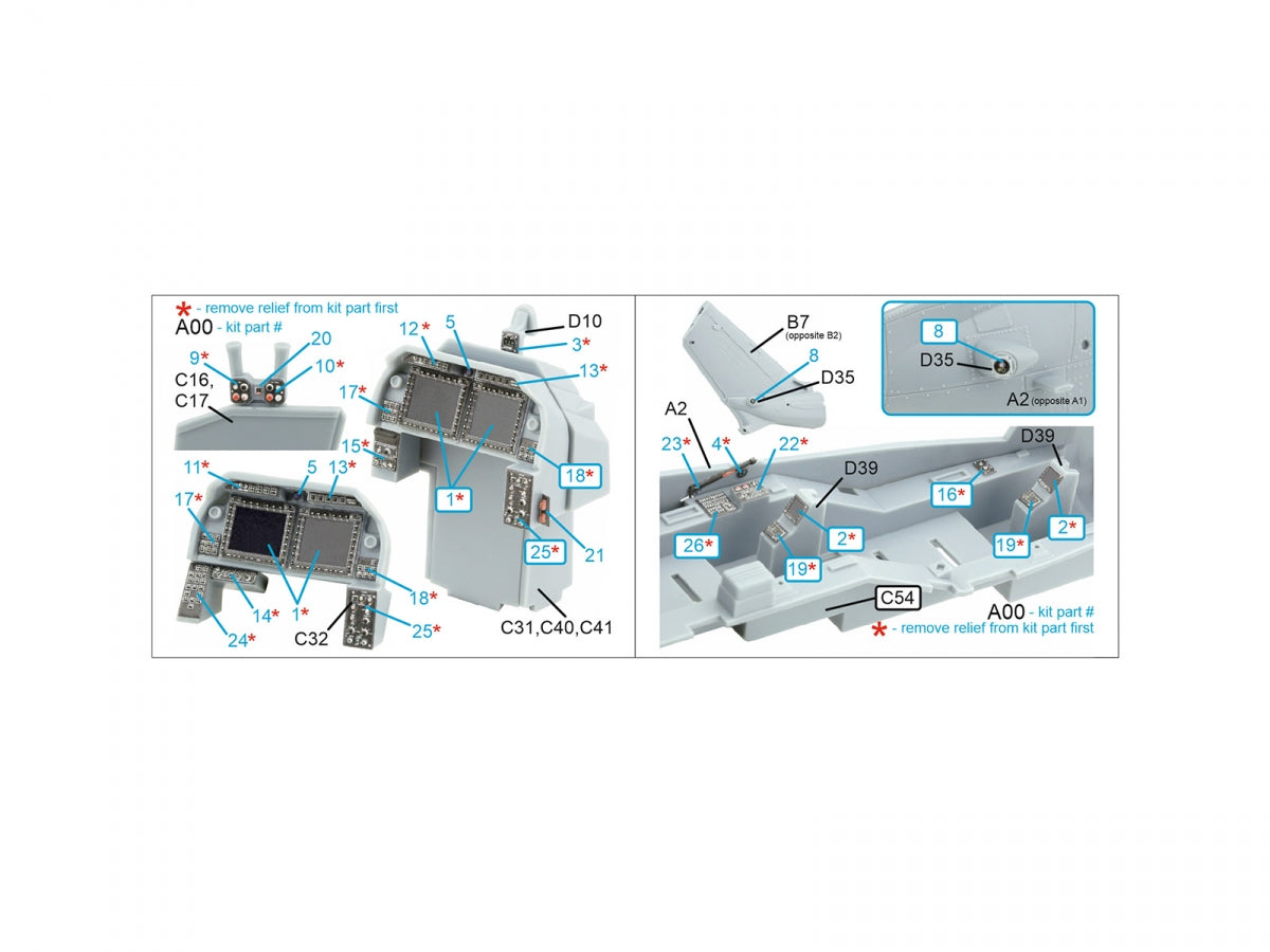 Quinta Studio QDS-35119 AH-1Z 3D-Printed coloured Interior on decal paper (Academy) (Small version) 1/35 – zdjęcie 2