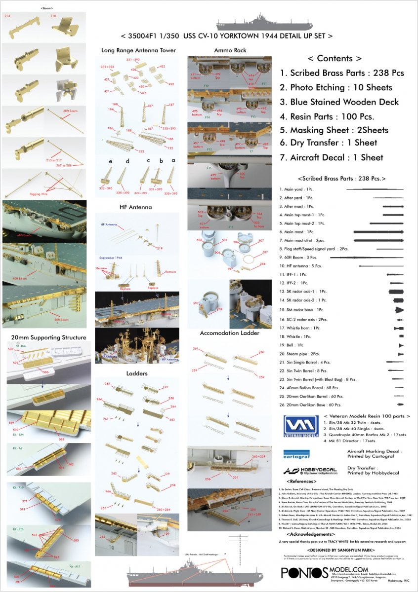 Pontos 35004F1 USS CV-10 Yorktown 1944 Detail Up Set 1/350 – Bild 2