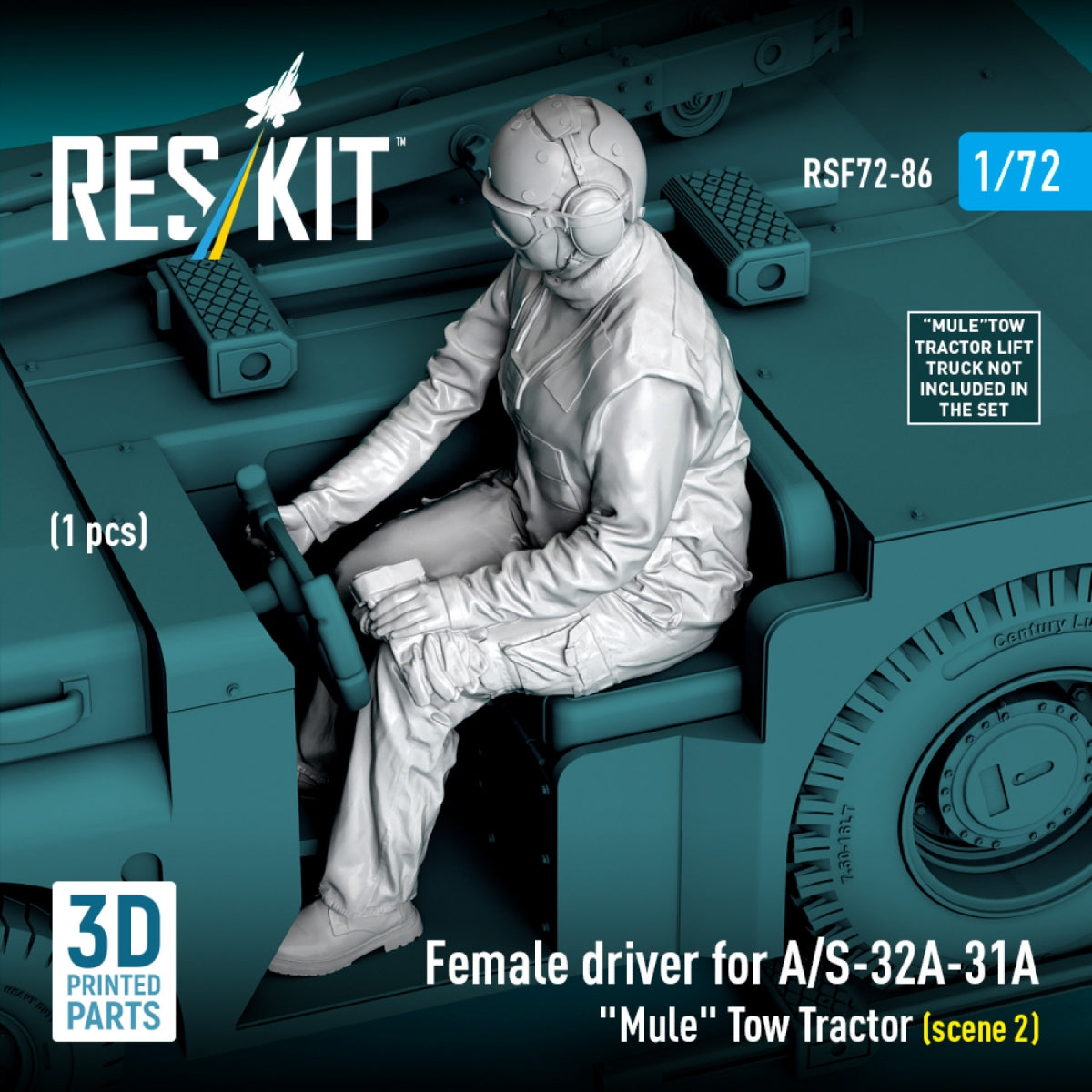 RESKIT RSF72-0086 Female driver for A/S-32A-31A "Mule" Tow Tractor (scene 2) (1 pcs) (3D Printed) 1/72