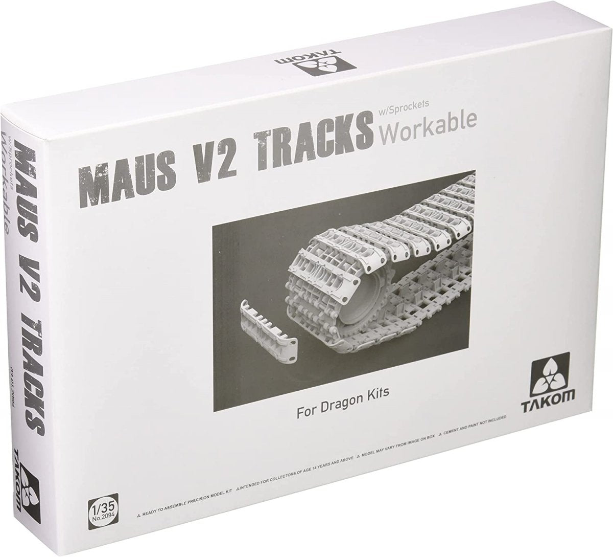 Takom 2094 Maus V2 Tracks with sprockets for Dragon kits 1/35 – Bild 2