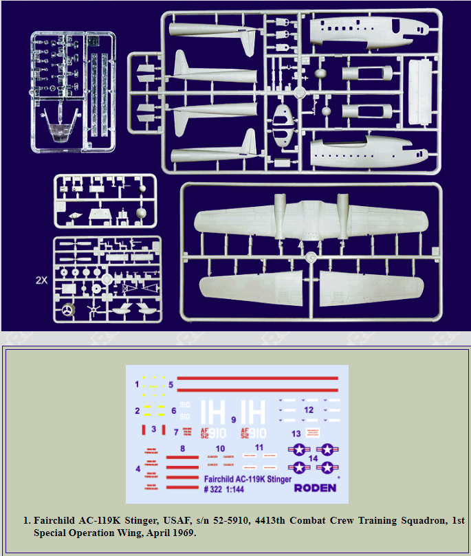 Roden 322 Fairchild AC-119K Stinger 1/144 – imagen 2