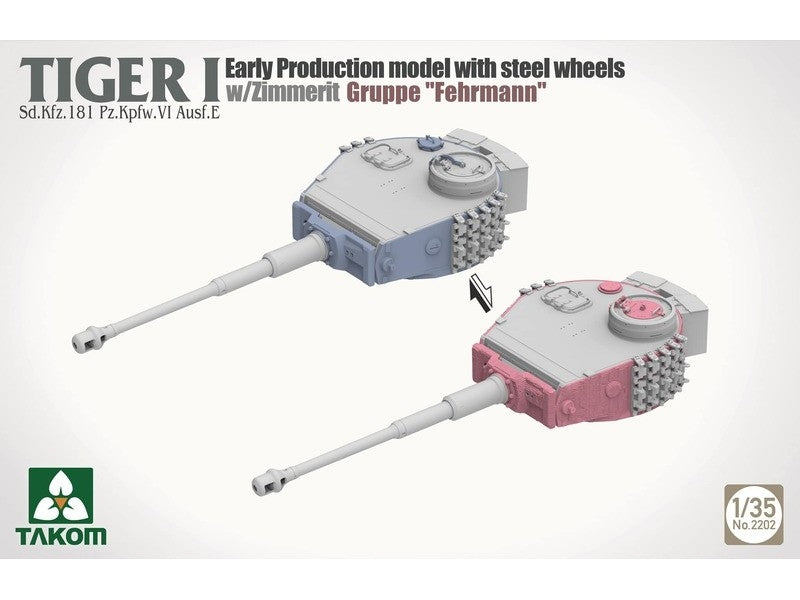 Takom 2202 Tiger I Sd.Kfz.181 Pz.Kpfw.VI Ausf.E - Early-Production Model With Steel Wheels And Zimmerit, Gruppe &amp;#39;Fehrmann&amp;#39; 1/35 – Bild 4