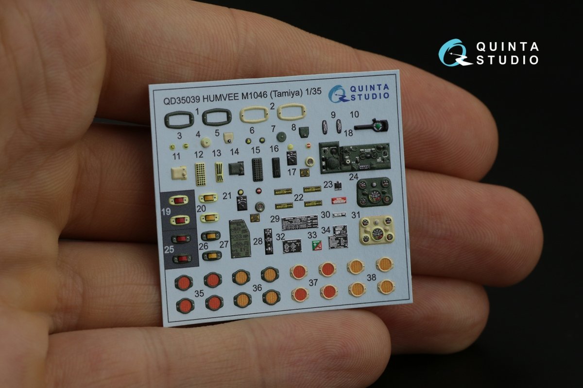 Quinta Studio QD35039 HUMVEE Family 3D-Printed &amp;amp; coloured Interior on decal paper (Tamiya) 1/35 – immagine 11