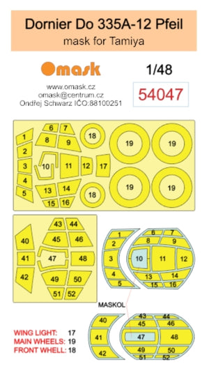 Omask 54047 Dornier Do 335A-12 Pfeil mask (for Tamiya) 1/48 – immagine 2