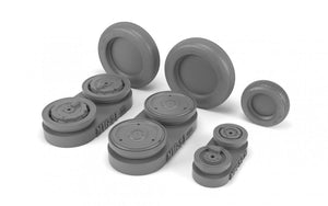 Armory Models AW48029 Mikoyan MiG-21 Fishbed wheels w/ weighted tires, late production 1/48 – immagine 3