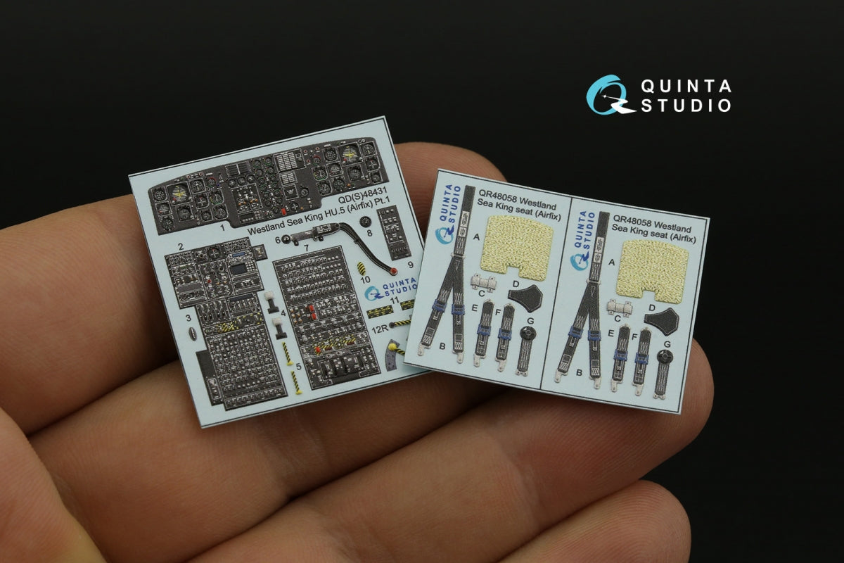 Intérieur imprimé en 3D et coloré sur papier décalcomanie Quinta Studio QDS-48431 Westland Sea King HU.5 (Airfix) (Petite version) 1/48 – image 4