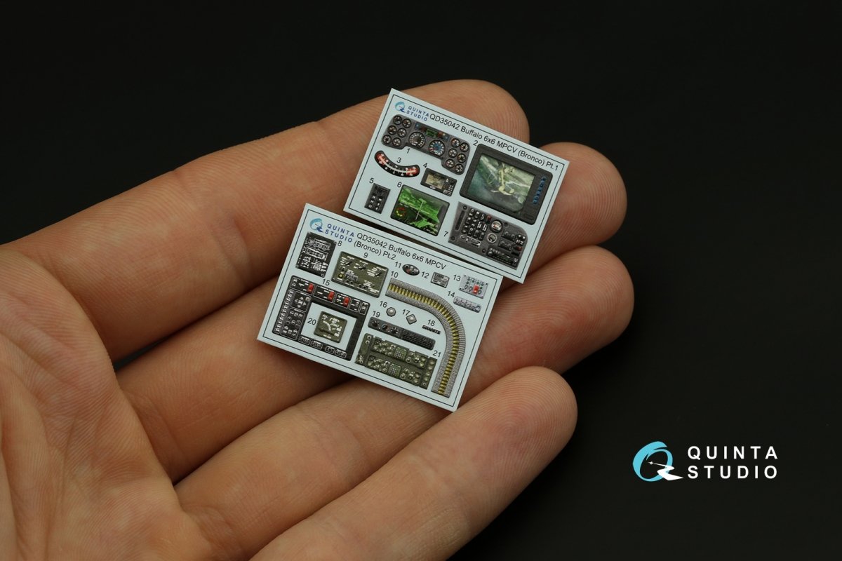 Intérieur imprimé en 3D et coloré sur papier décalcomanie pour le Buffalo 6x6 MPCV de Quinta Studio (Bronco) à l&amp;#39;échelle 1/35 – image 4