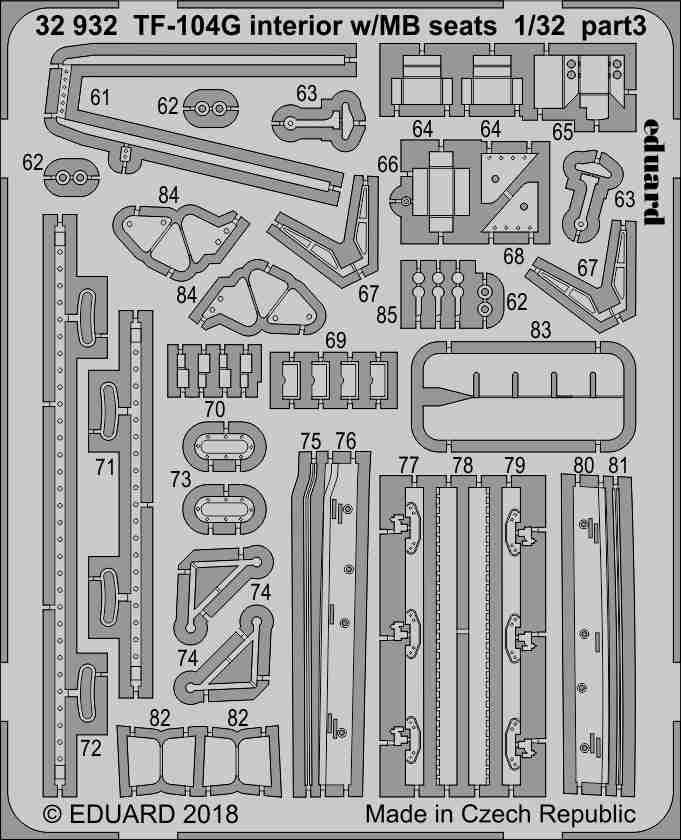 Eduard 32932 TF-104G interior w/ MB seats ITALERI 1/32 – Bild 3