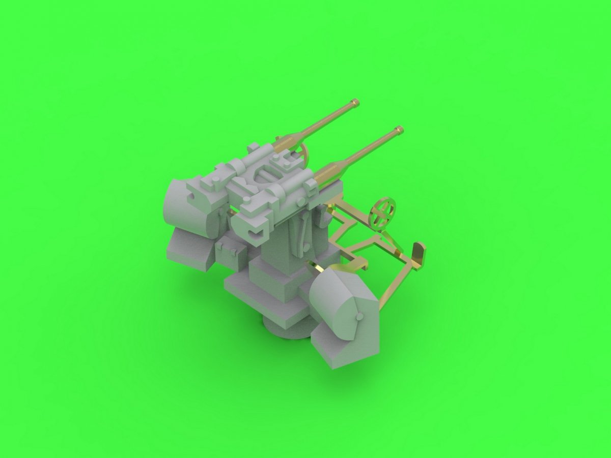 Master SM-350-103 Francuskie podwójne działko 37mm/50 (1.46in) model 1933 – (elementy żywiczne, metalowe i blaszka fototrawiona) – (4 szt.) 1/350 – zdjęcie 2