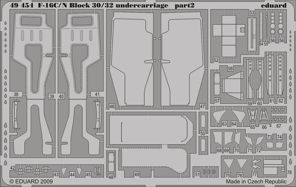 Train d&amp;#39;atterrissage Eduard 49454 F-16C/N Block 30/32 Tamiya 1/48 – image 2