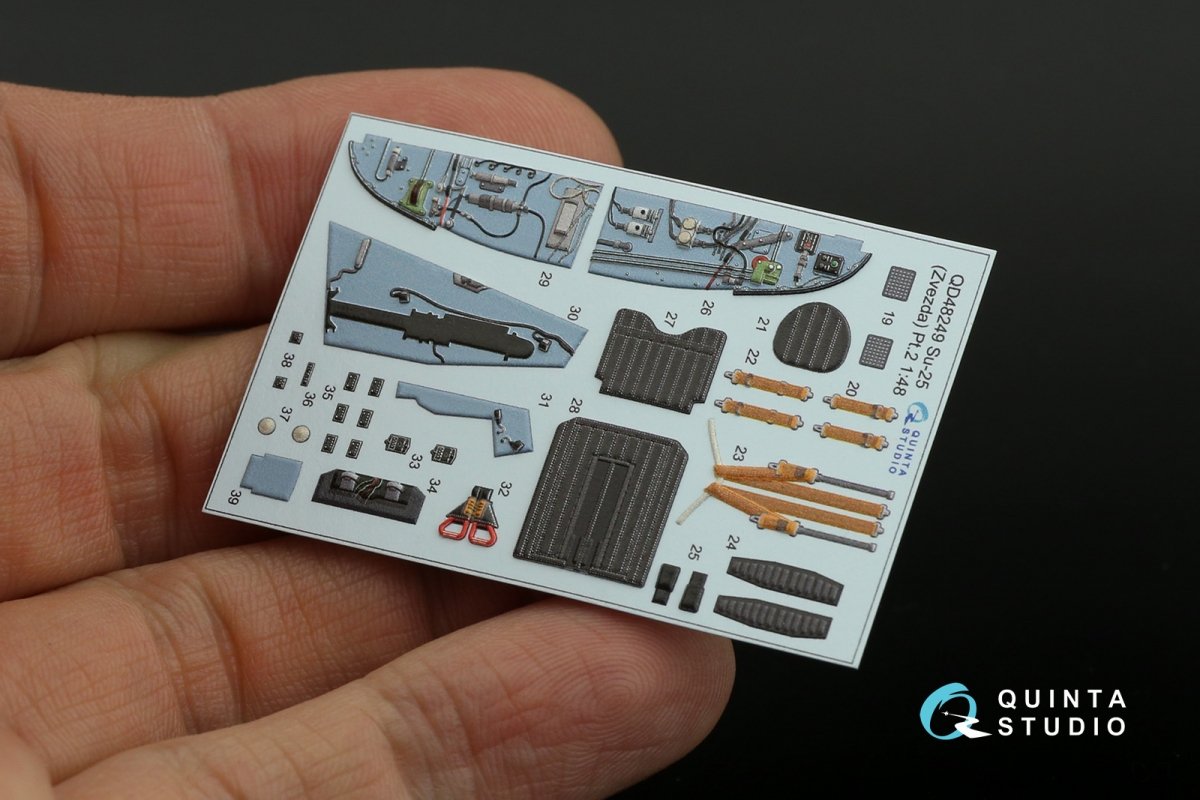 Quinta Studio QD48249 Su-25 3D-Printed &amp;amp; coloured Interior on decal paper (Zvezda) 1/48 – Bild 10