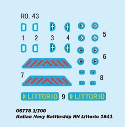 Trumpeter 05778 Italian Navy Battleship RN Littorio 1941 1/700 – Bild 3