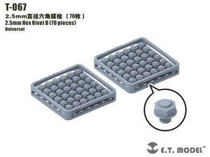 E.T. Model T-067 2.5mm Hex Rivet (70 pieces) ( nity )