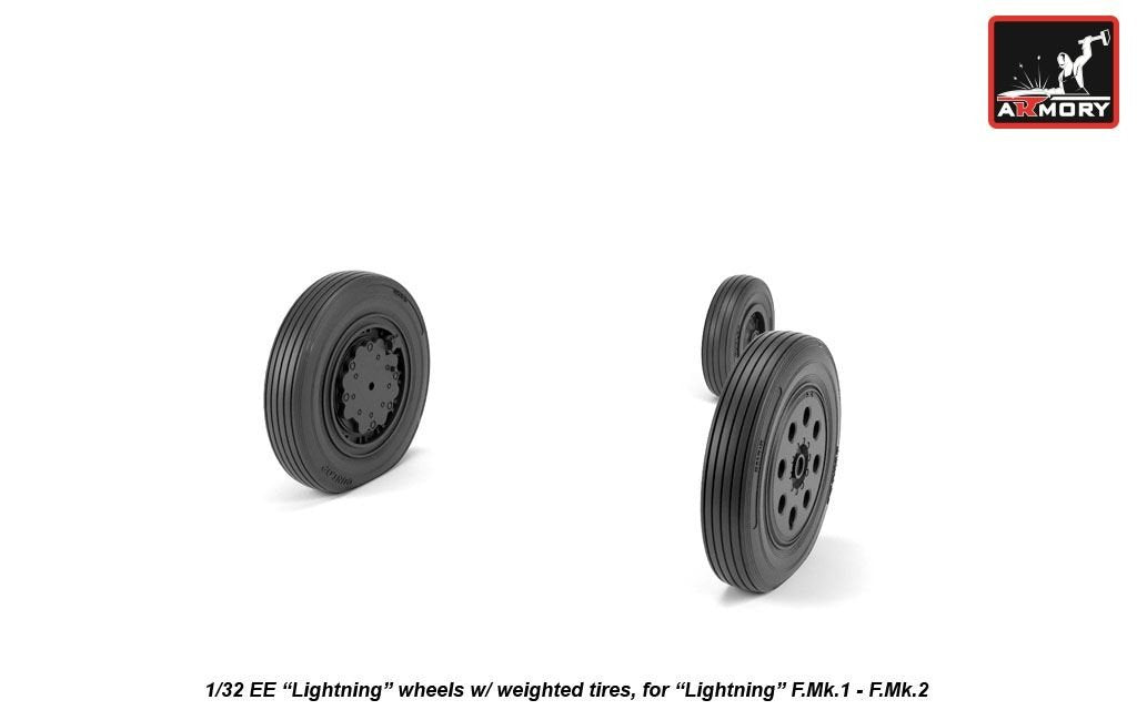 Armory Models AW32401 EE Lightning wheels w/ weighted tires, early 1/32 – immagine 4