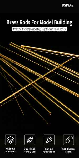 DSPIAE BB-2.0 Brass Rods For Model Building 2.0mm (6 PCS) / Copper Rods