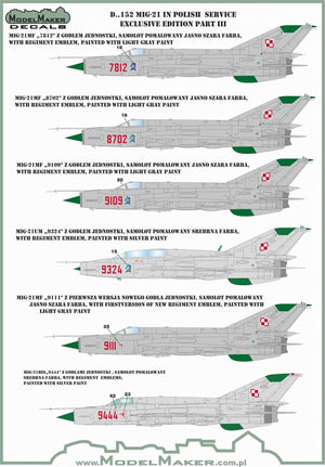 Décalcomanies ModelMaker D48152 MiG-21 en service polonais, édition exclusive partie III 1/48 – image 6