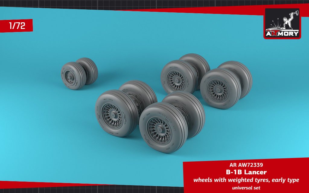 Armory Models AW72339 B-1B Lancer wheels w/ weighted tires, early 1/72 – Bild 2