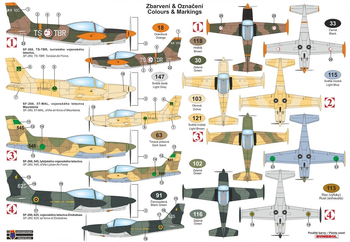 Kovozavody Prostejov KPM0210 SIAI SF-260W „Over Africa“ 1/72 – zdjęcie 2