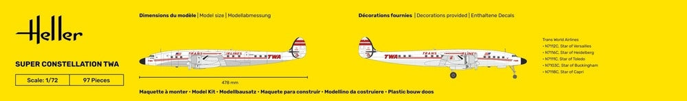 Heller 58391 Super Constellation TWA - Starter Kit 1/72 – immagine 6