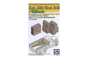 AFV Club 35035 Boîte de munitions modernes américaines calibre .30/.50/40 mm, échelle 1/35