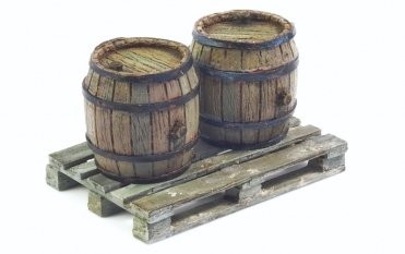 Matho Models 35014 Ensemble de 2 barils en bois et d&amp;#39;une palette en bois 1/35