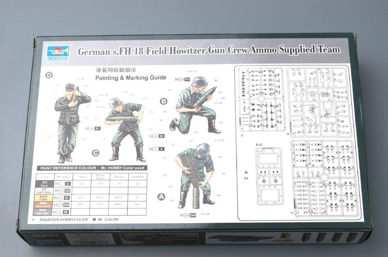 Trumpeter 00426 German s.FH 18 Field Howitzer Gun Crew Ammo Supplied Team 1/35 – immagine 3
