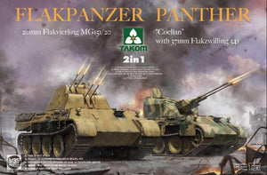 Takom 2105 Flakpanzer Panther Coelian avec Flakzwilling 341 de 37 mm et Flakvierling mg151/20 de 20 mm (2 en 1) 1/35