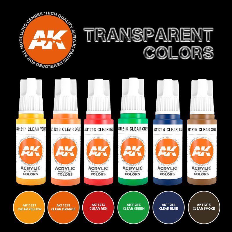 AK Interactive AK11758 TRANSPARENT COLORS SET 6x17ml – image 2