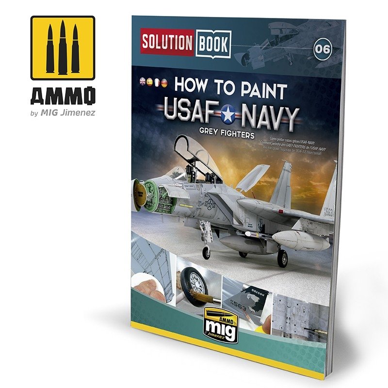 AMMO of Mig Jimenez 6509 How To Paint USAF Navy Gray Fighters Solution Book