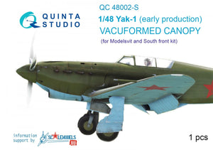 Quinta Studio QC48002-S Verrière transparente thermoformée Yak-1 1 pièce (pour kit SF ou Modelsvit) 1/48