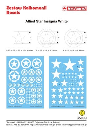 Techmod 35009 - Allied Star Insignia White 1/35 – image 2