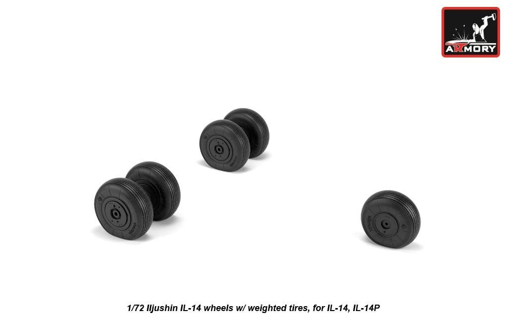 Armory Models AW72059 Iljushin IL-14 Crate wheels w/ weighted tires 1/72 – Bild 2