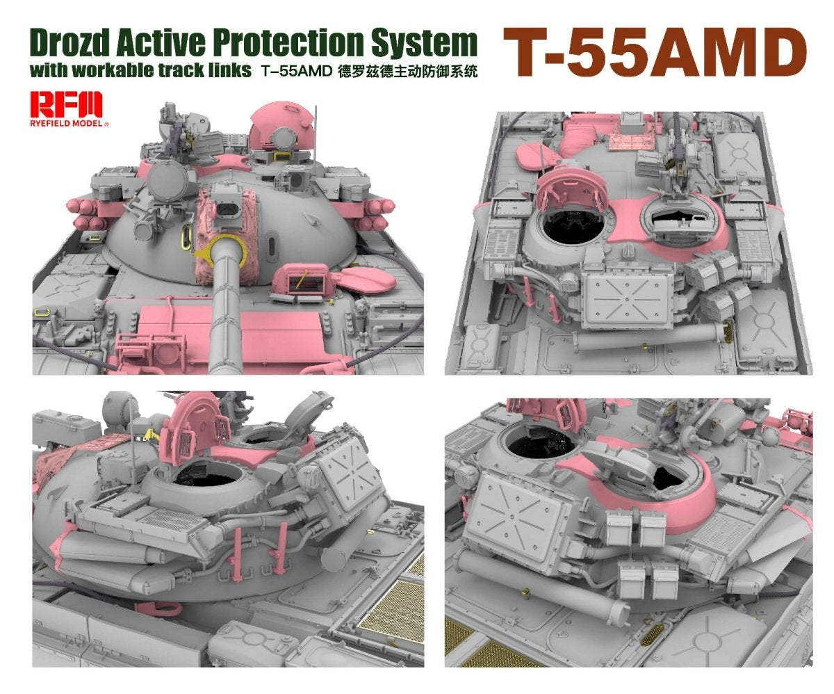 Rye Field Model 5091 T-55AMD Drozd APS w/workable track links 1/35 – image 8