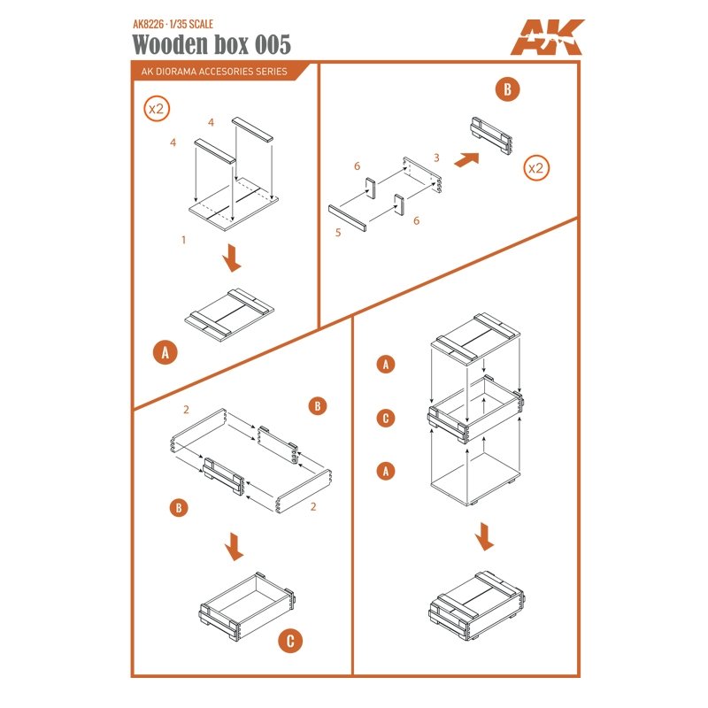 AK Interactive AK8226 BOÎTE EN BOIS DÉCOUPÉE AU LASER 005 (9 UNITÉS) – image 4