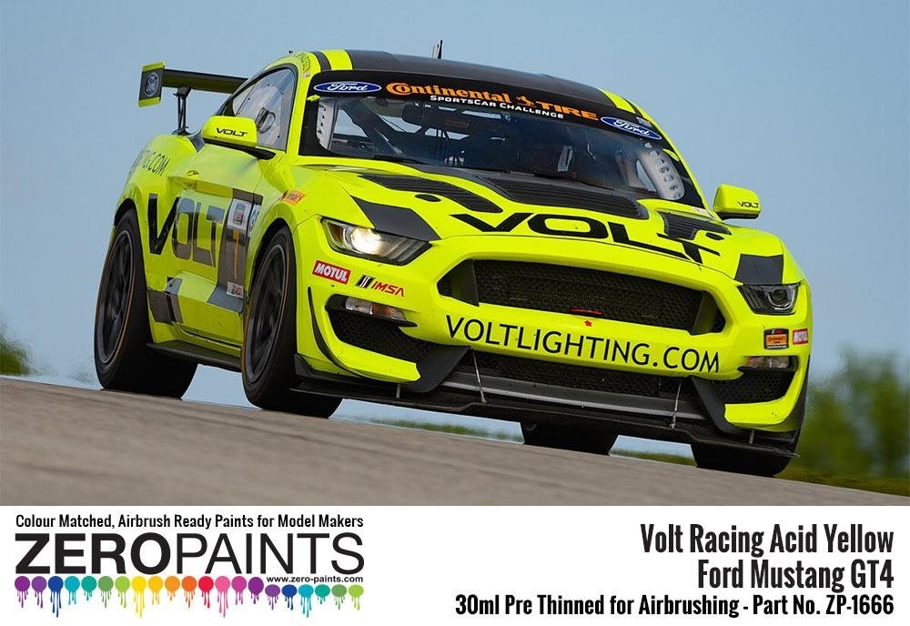 Zero Paints 1666 Volt Racing Acid Yellow for Ford Mustang GT4 30 ml – zdjęcie 3