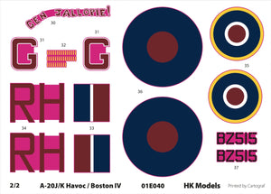 HK Models 01E040 A-20J/K Havoc / Boston IV 1/32 – immagine 9