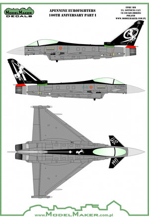 Décalcomanies ModelMaker D48141 Eurofighters des Apennins, partie I, échelle 1/48