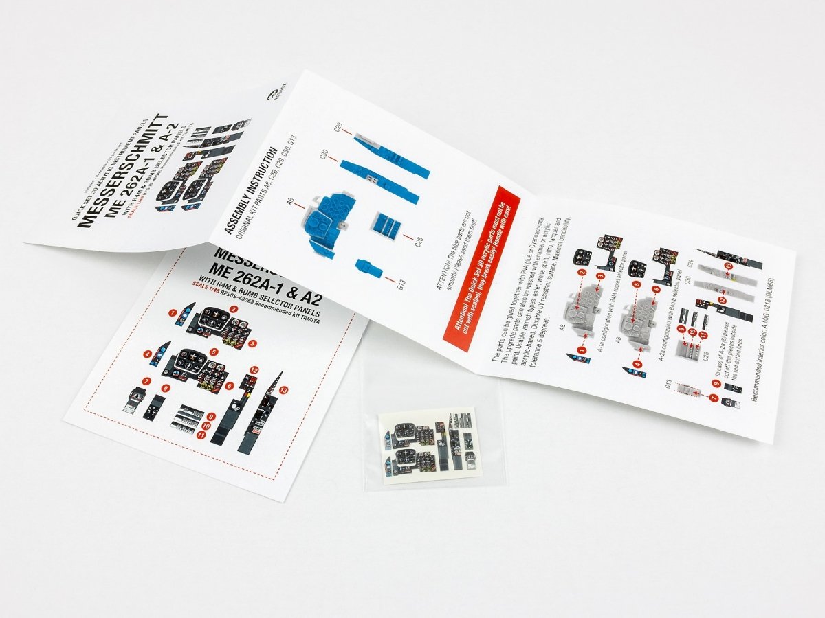 Red Fox Studio QS-48065 Me 262A-1/A-2 with R4M &amp;amp; Bomb selector panel Tamiya 1/48 – immagine 3