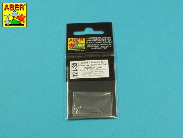 Aber 72L-33 Set of 5 Barrels for German Tank MG 34 machine guns 1/72 – image 4