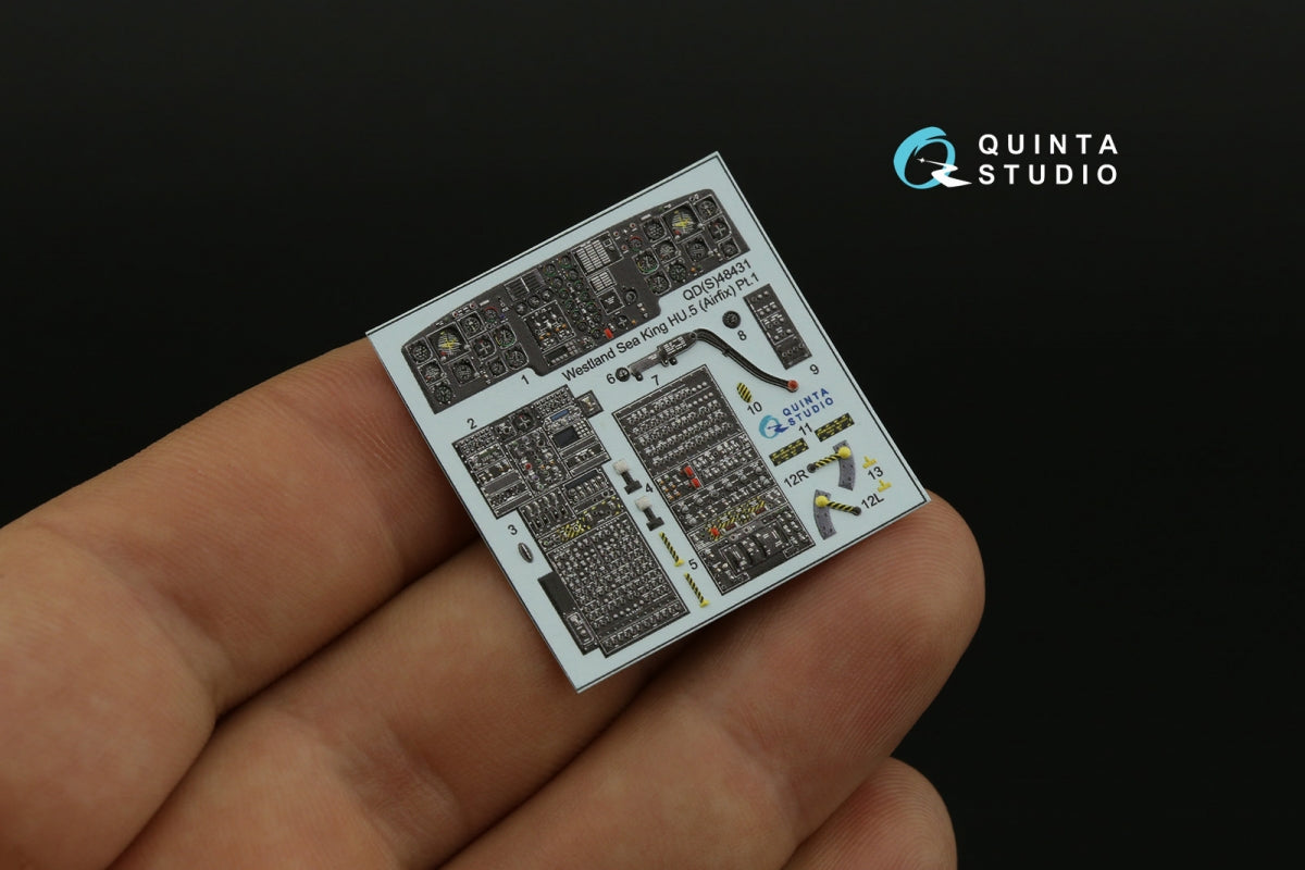 Quinta Studio QD48431 Westland Sea King HU.5 3D-Printed &amp;amp; coloured Interior on decal paper (Airfix) 1/48 – immagine 5