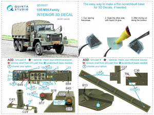 Quinta Studio QD35037 M35 Family 3D-Printed &amp;amp; coloured Interior on decal paper (AFV club) 1/35 – Bild 6