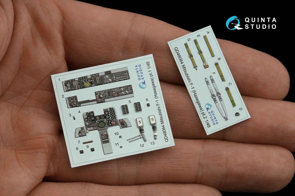 Quinta Studio QD48064 Mitsubishi F-1 3D-Printed &amp;amp; coloured Interior on decal paper (Hasegawa) 1/48 – zdjęcie 6