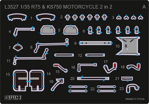 Great Wall Hobby L3527 WWII German Motorcycle R75 &amp;amp; KS750 2 in 2 1/35 – immagine 3